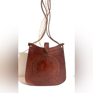 Vintage Brown Leather shoulder Bag
